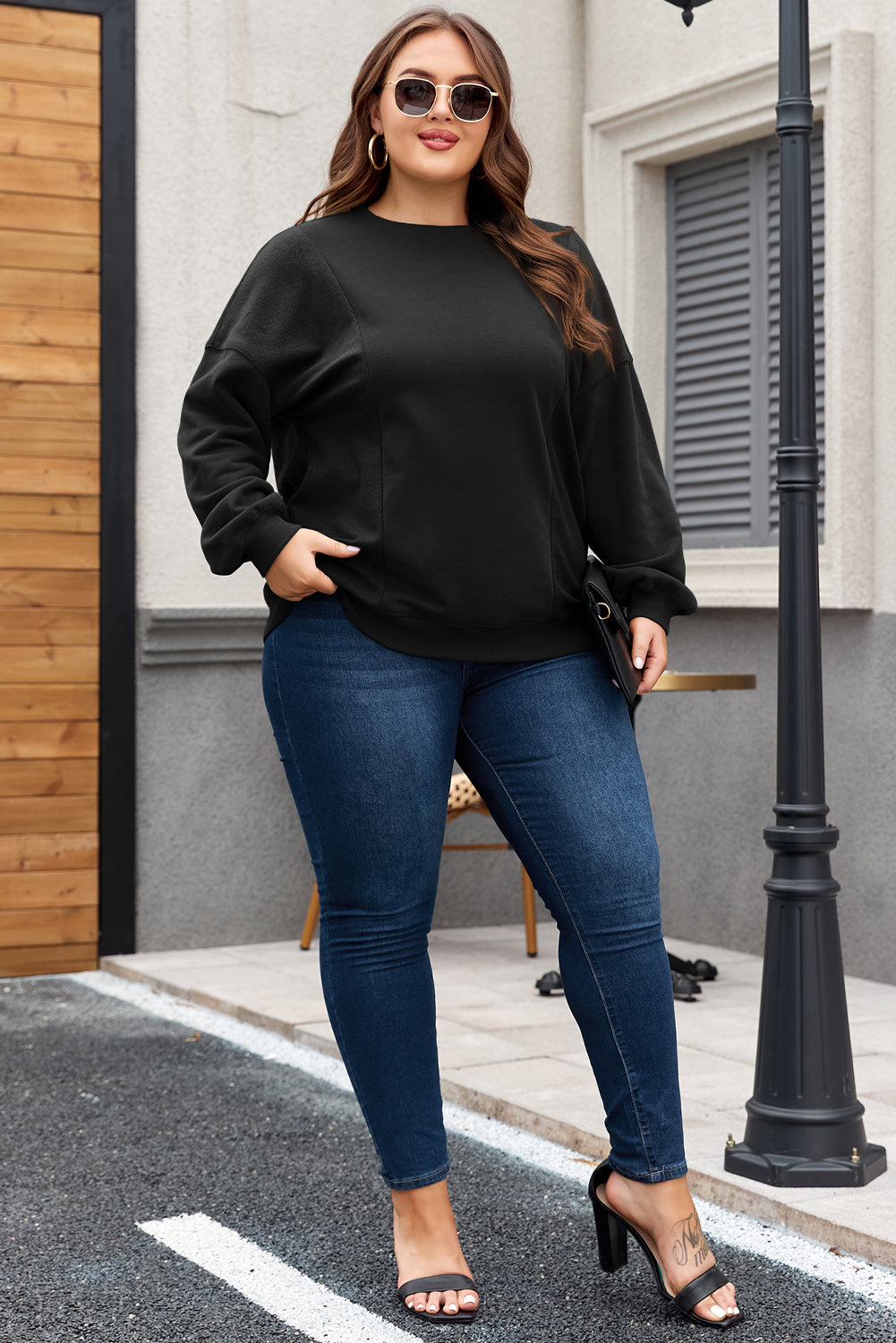 Black Plus Size Sweatshirt