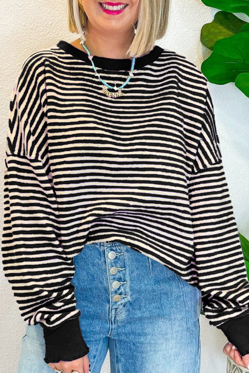 Black Stripe Top