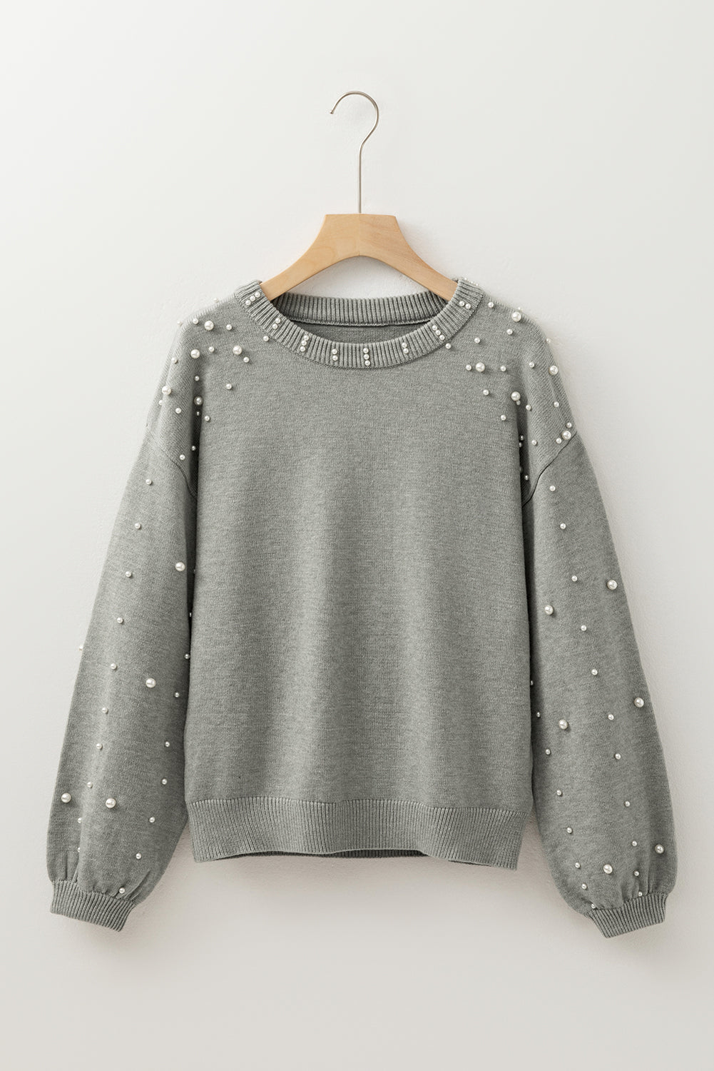 Light Grey Pearled Sweater