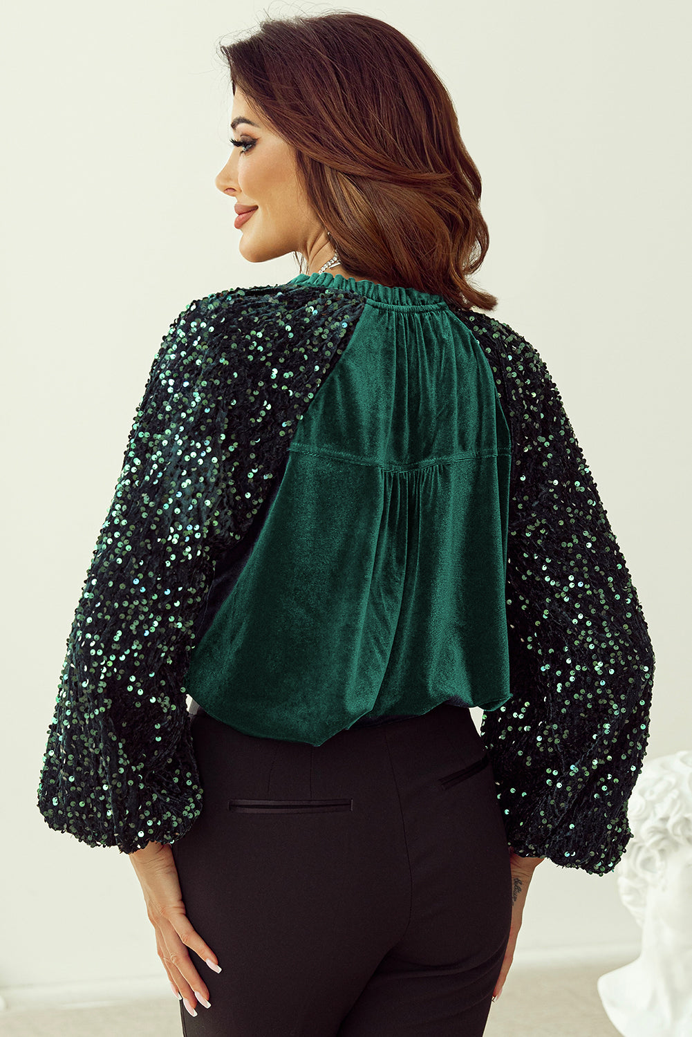 Evergreen Sequin Velvet Top