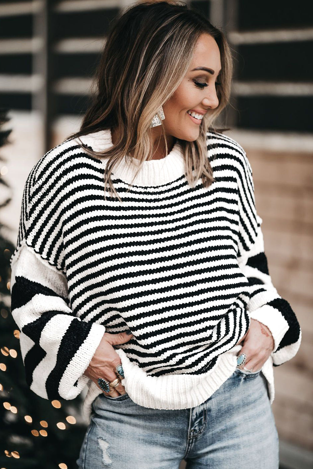 Black & White Striped Sweater