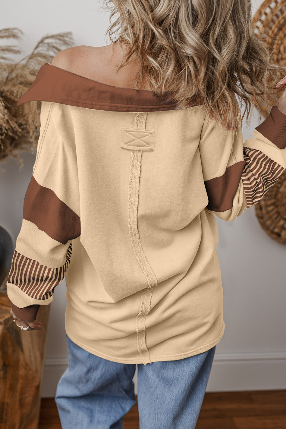 Light French Beige Striped Top