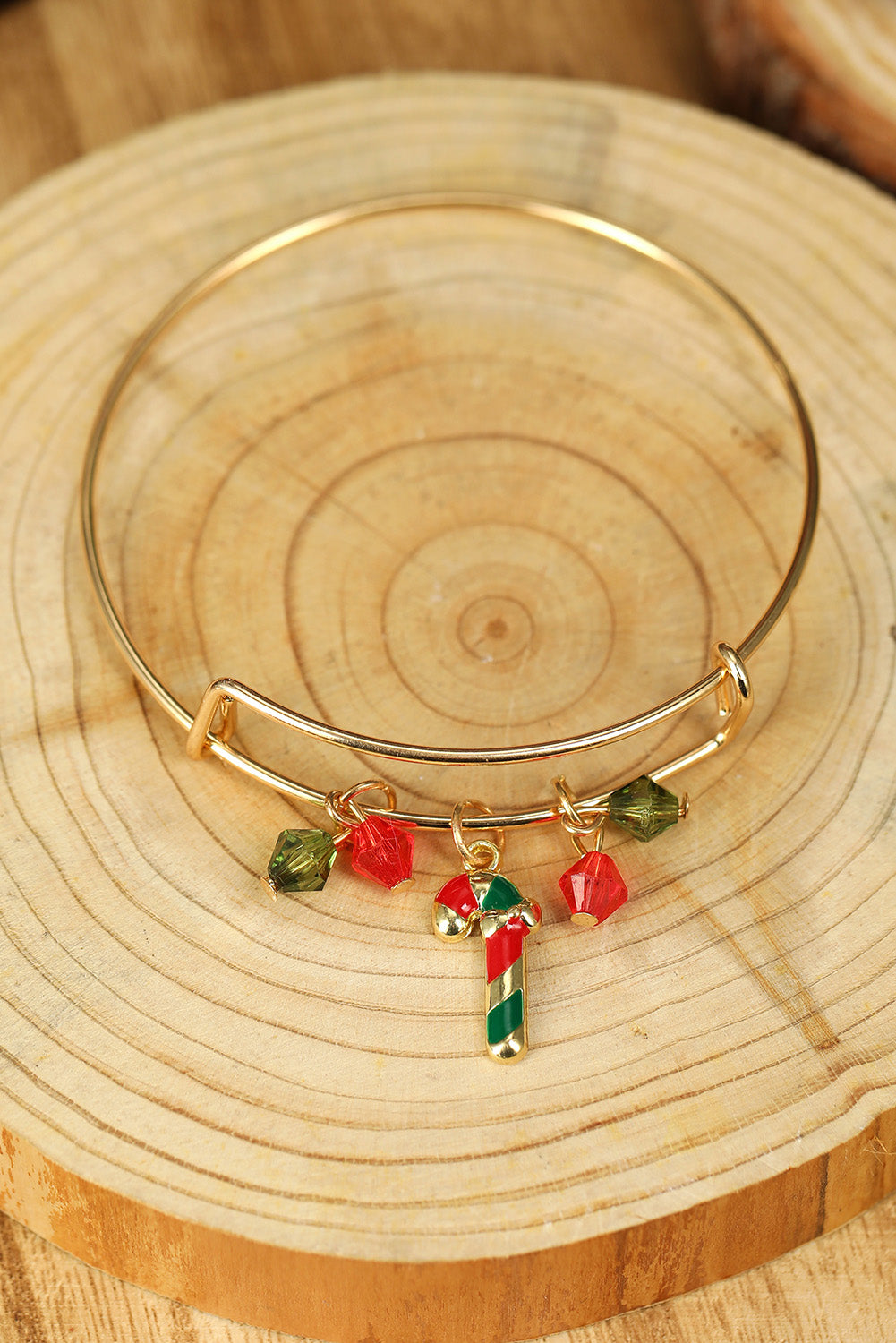 Gold Christmas Candy Cane Bracelet