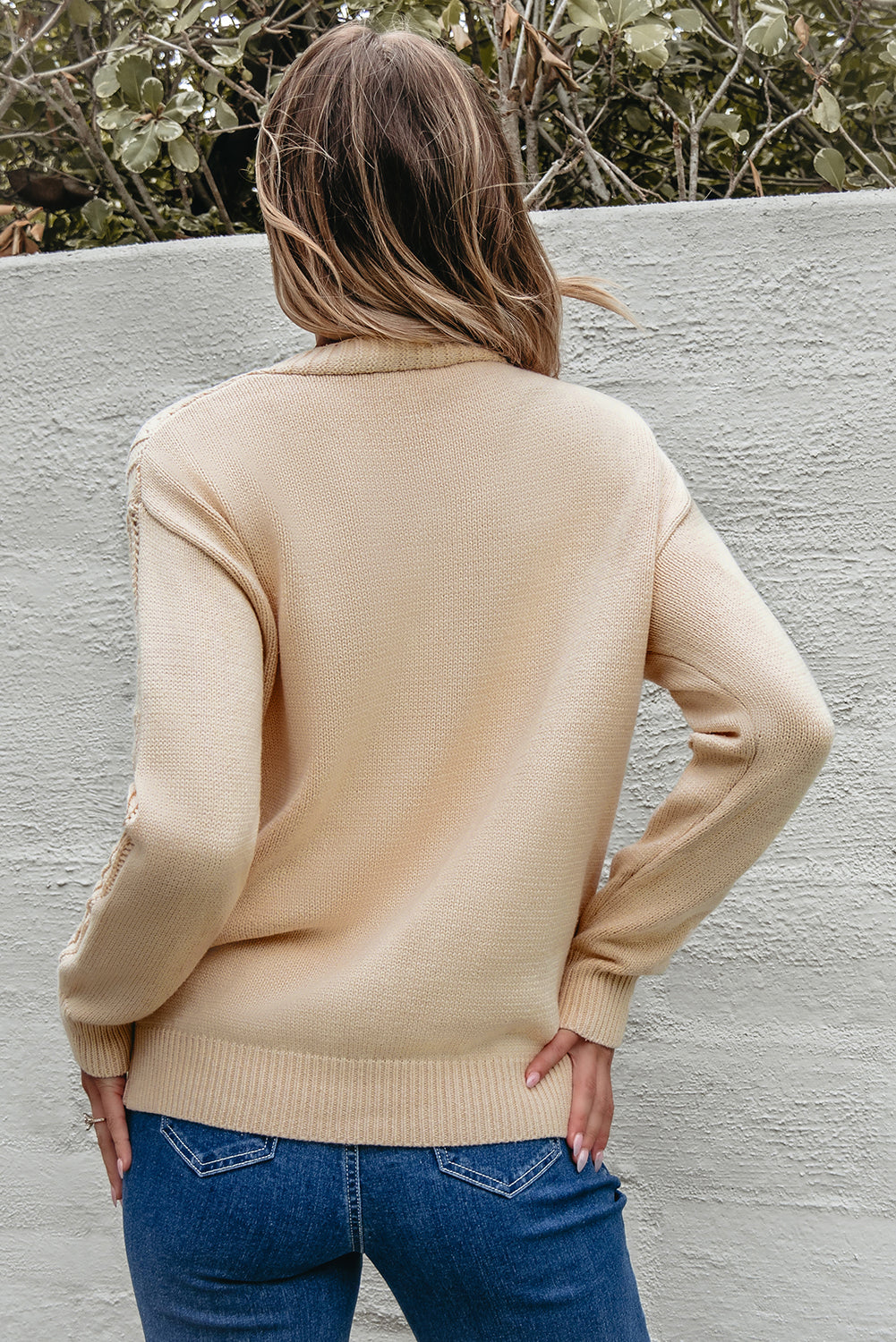 Beige Sweater Cardigan