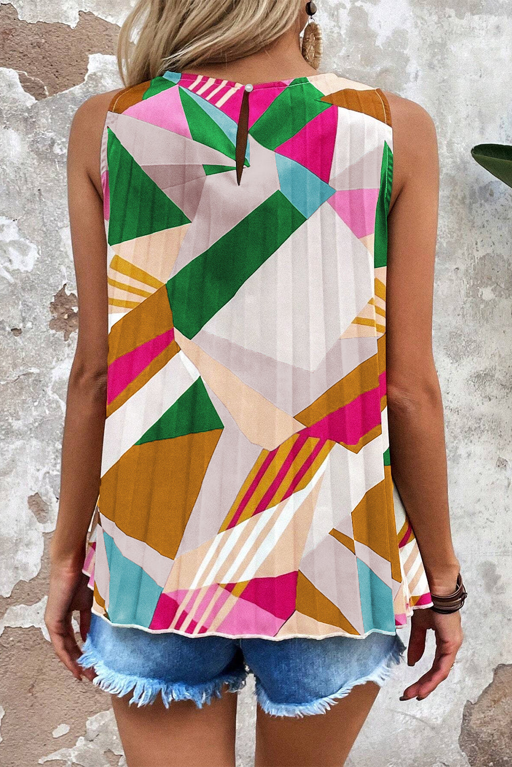 Multicolour Geometric Printed Top