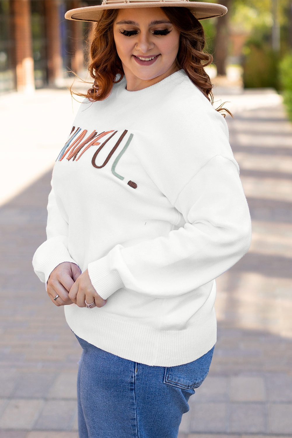 Thankful Ivory Plus Size Sweater