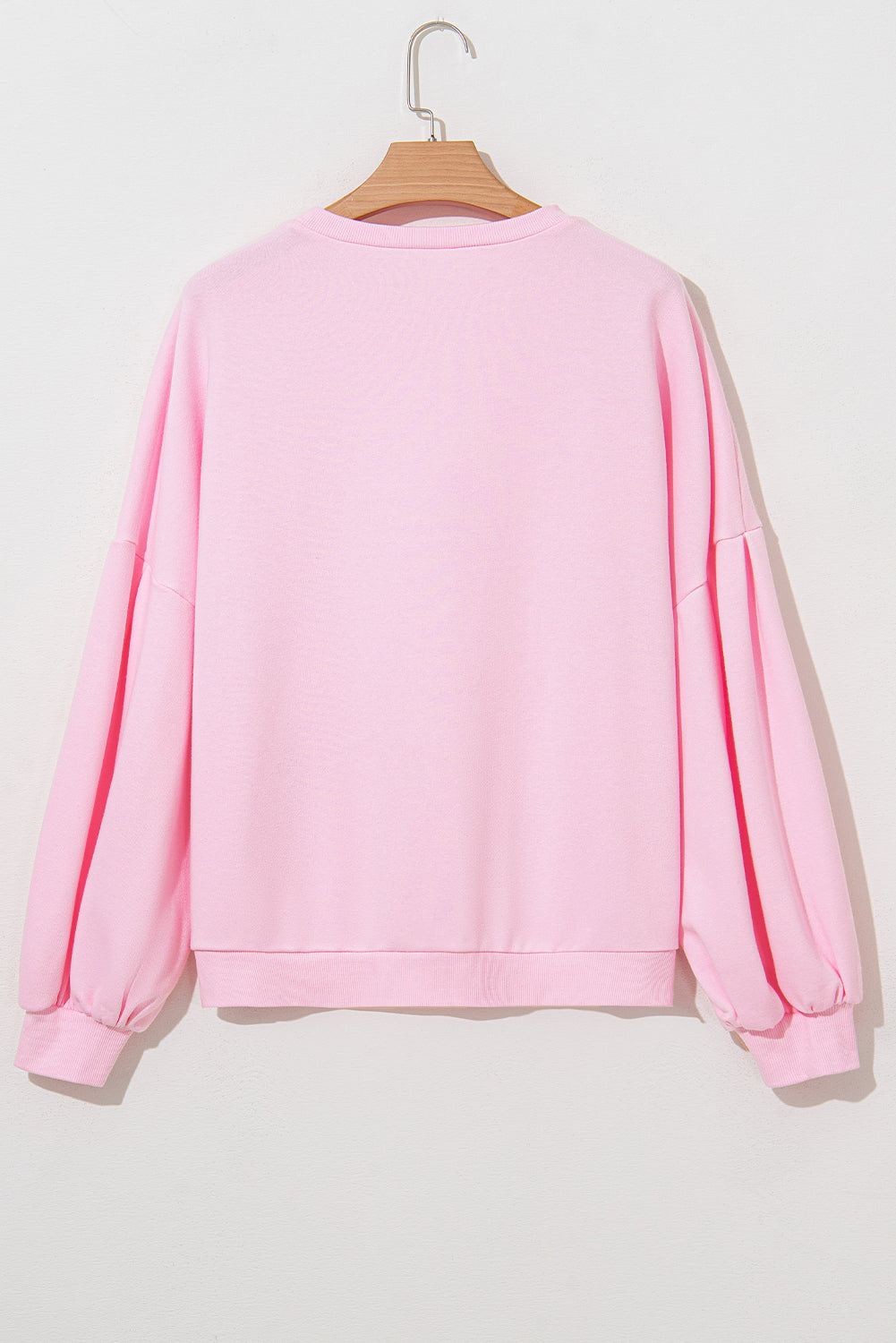 Light Pink Embroidered Bow Sweatshirt