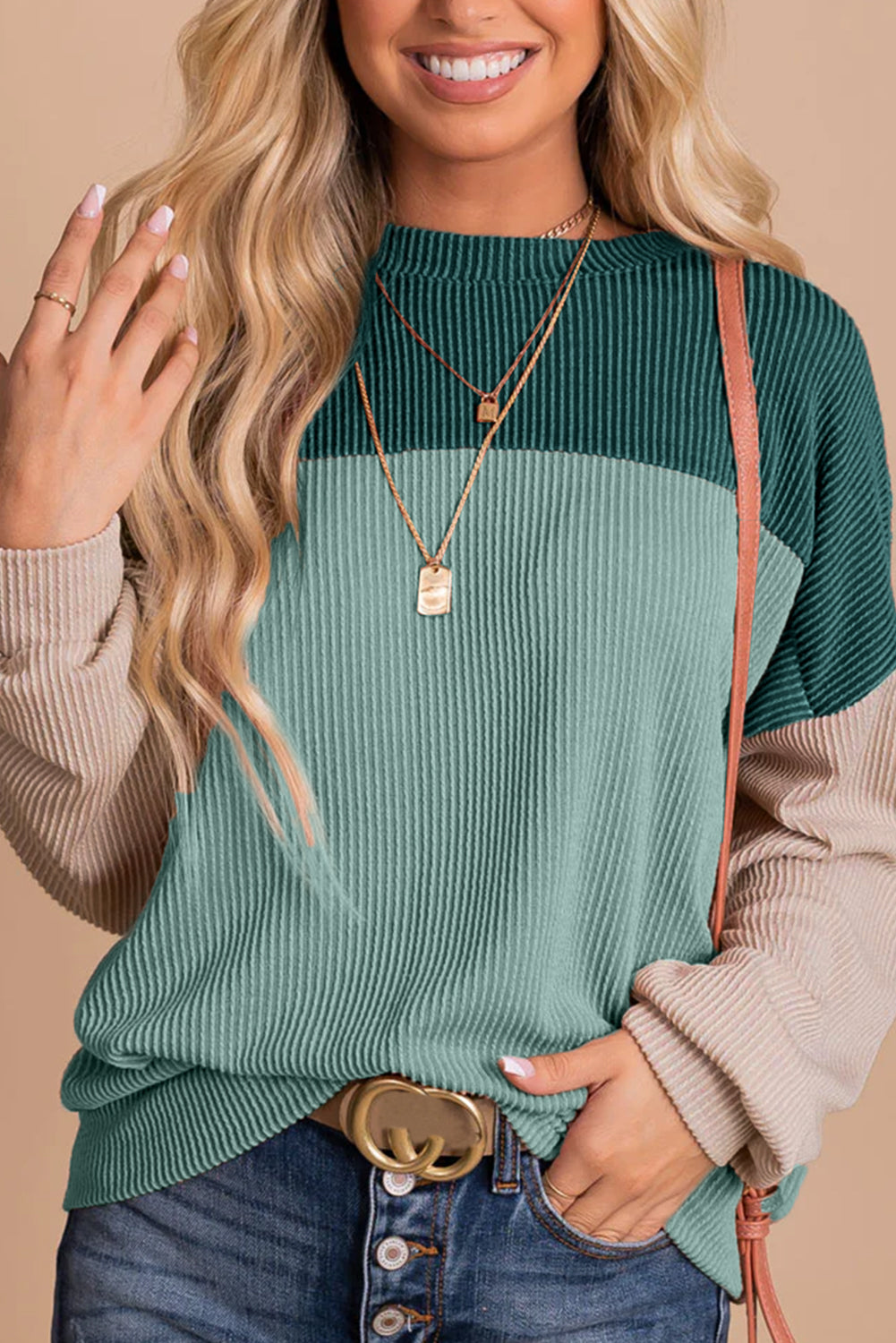 Green ColorBlock Top