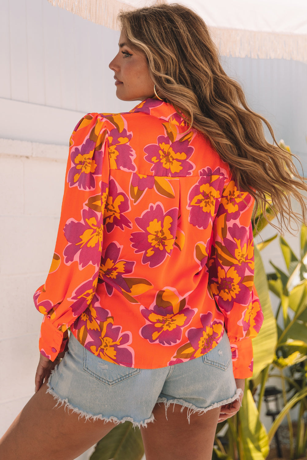 Orange Floral Top