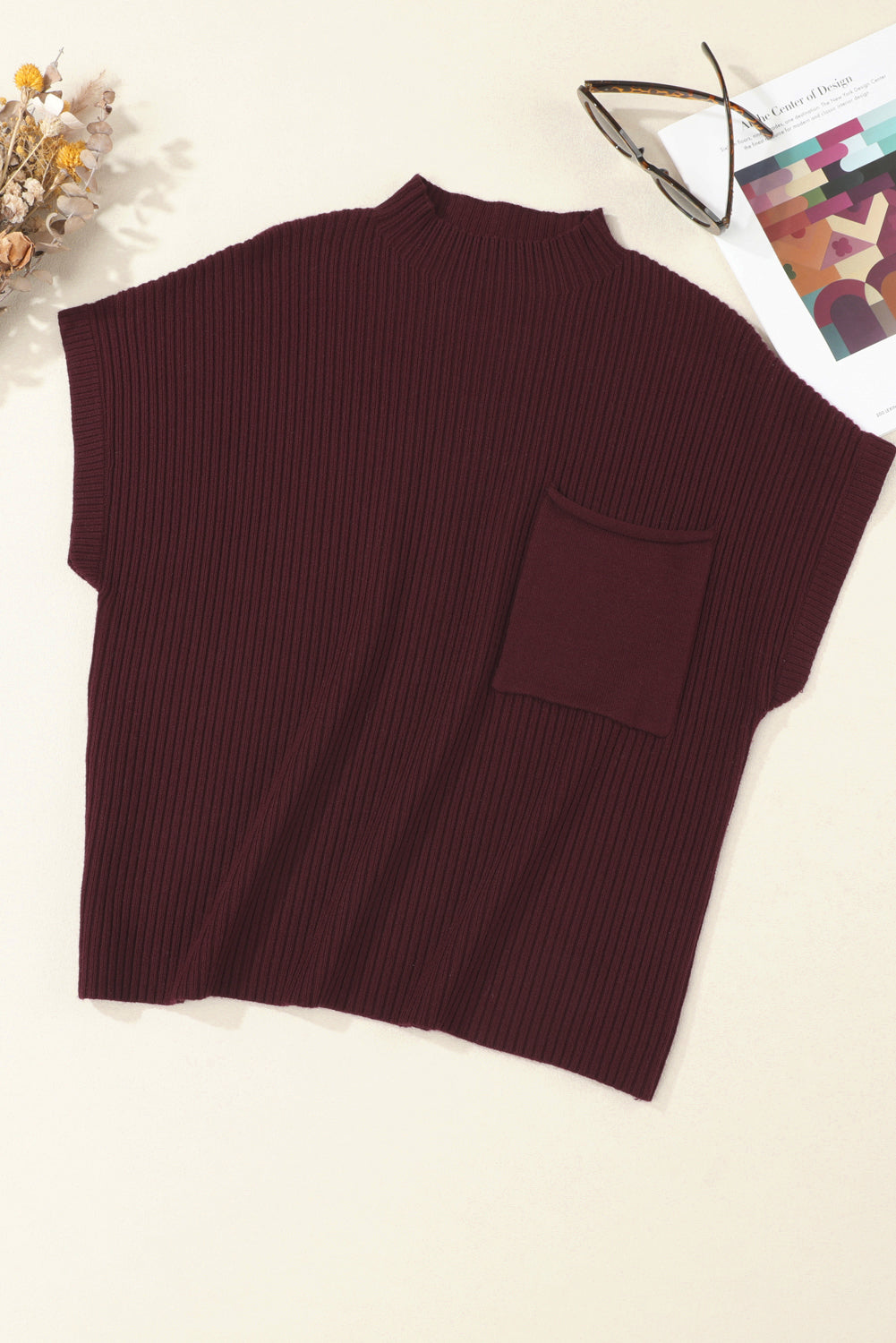 Burgundy Pocket Sweater