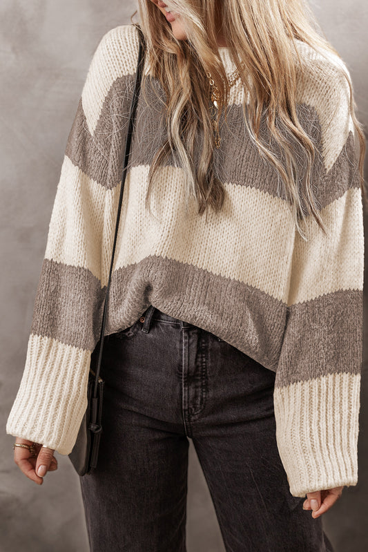 Simply Taupe Colorblock Sweater