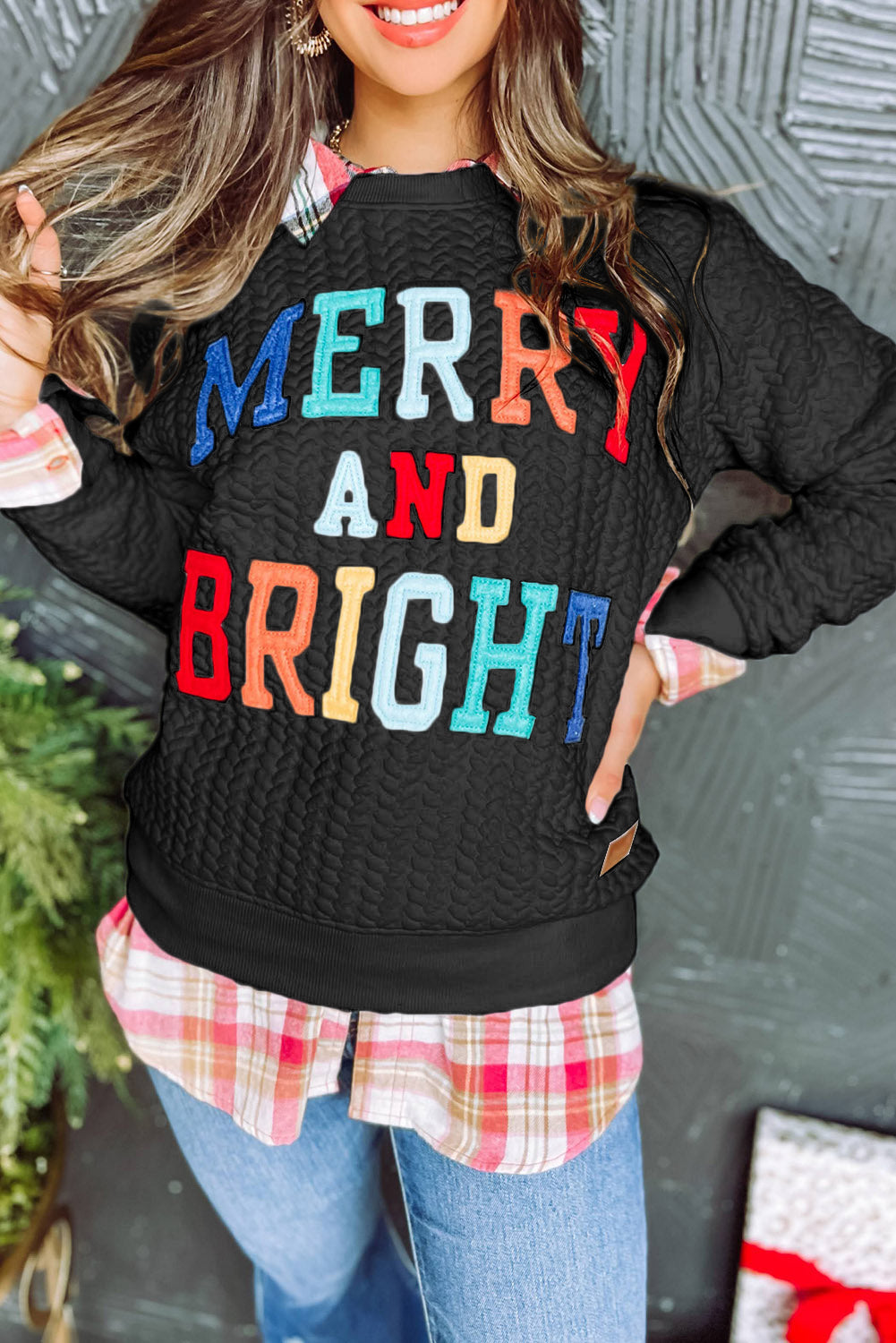 Black Merry And Bright Sweatshirt