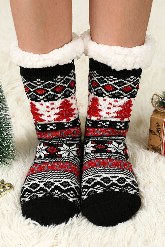 Black Christmas Tree Socks