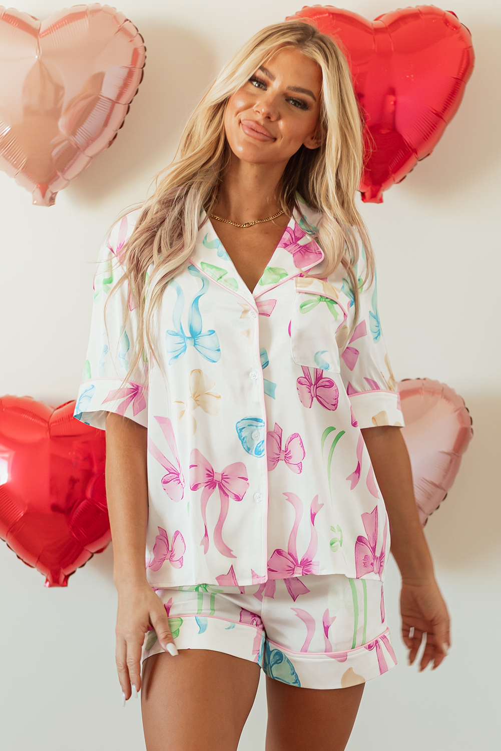 White Bowknot Pajamas