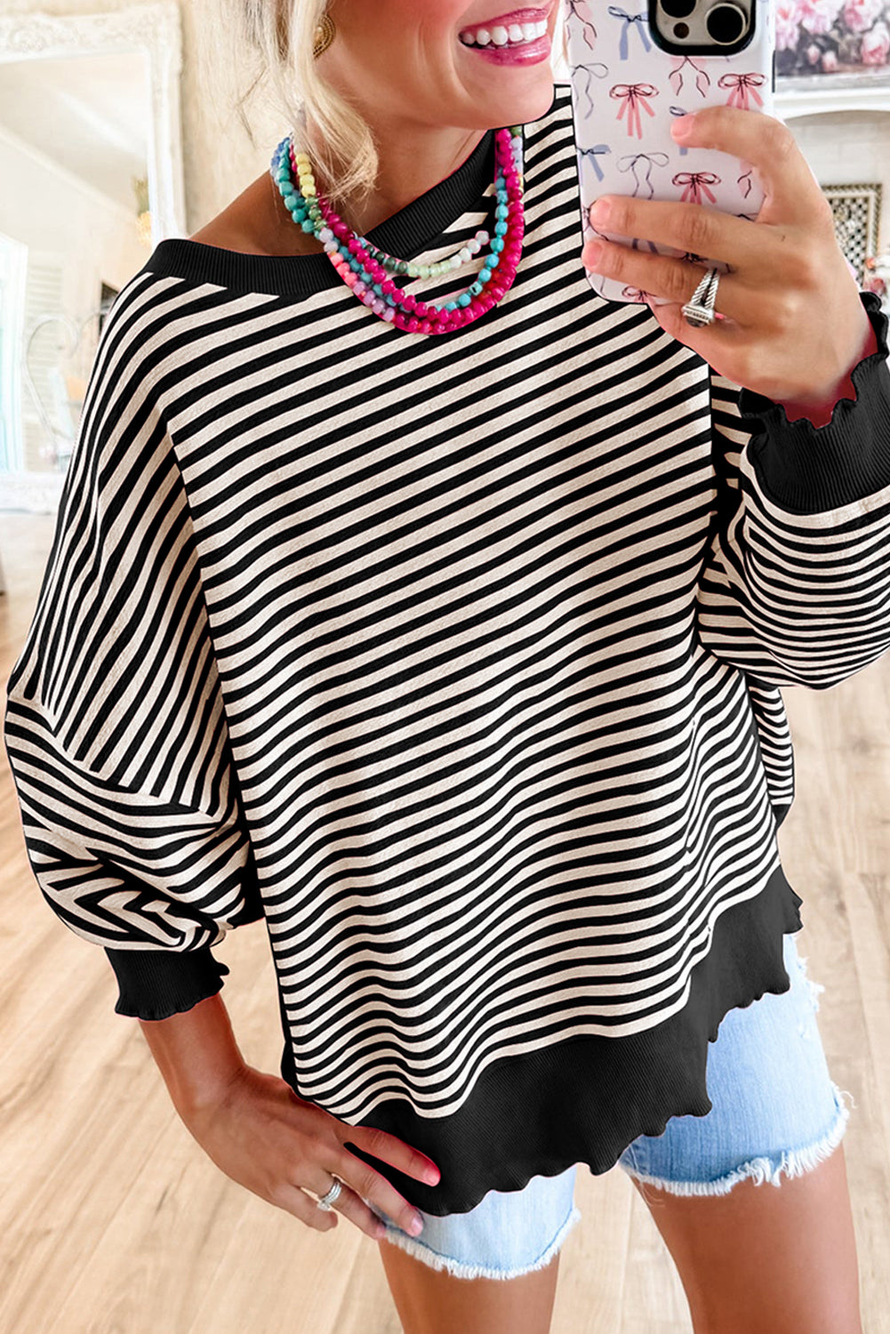 Black Stripe Top