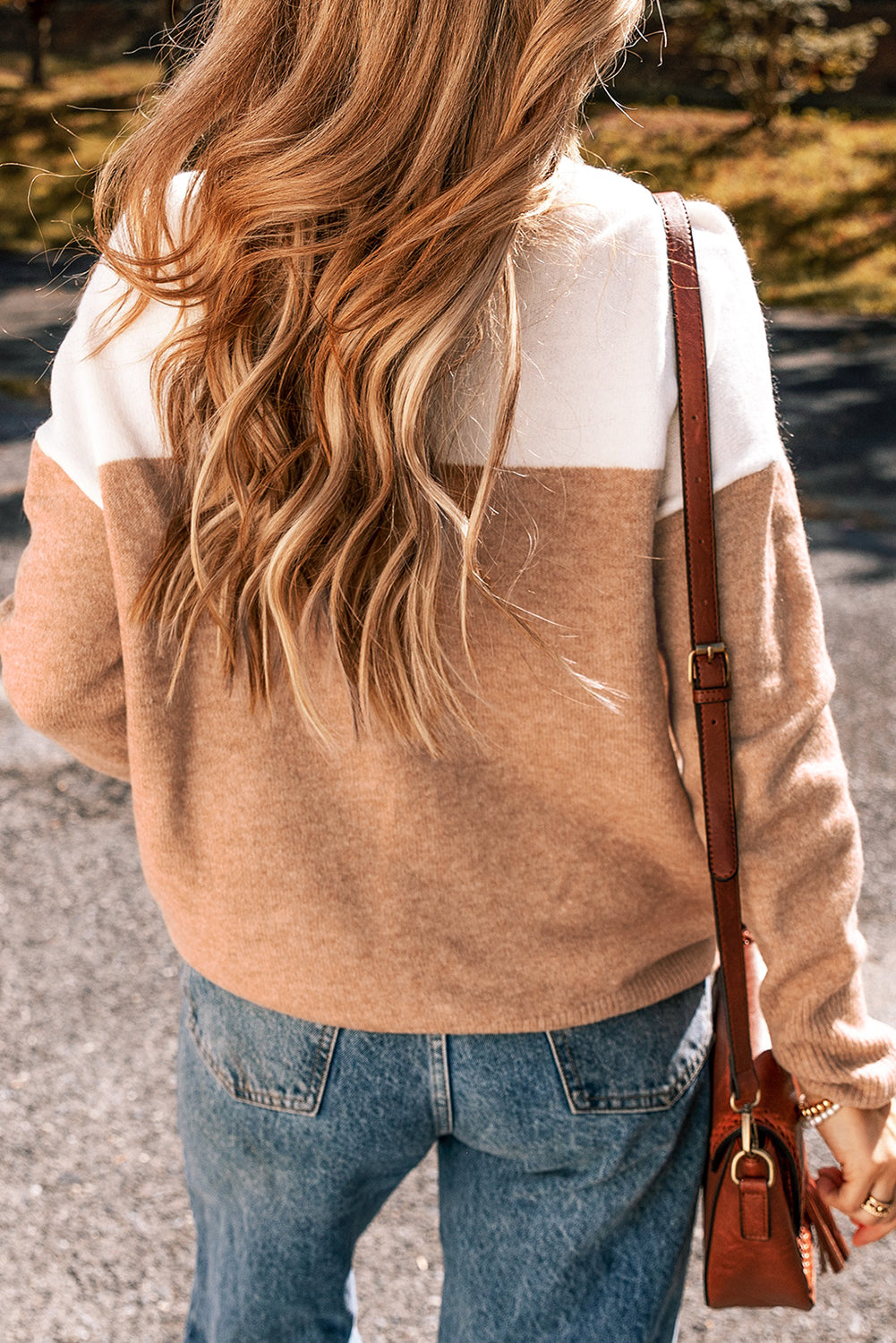 White & Camel Sweater