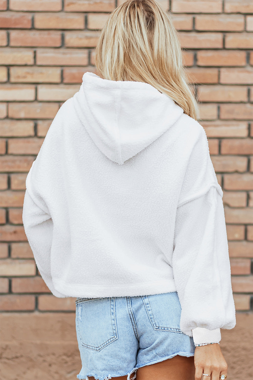 White Sherpa Hoodie