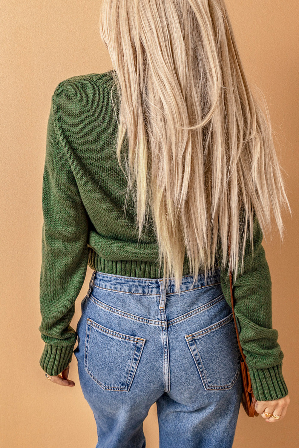 Green Textured Cardigan