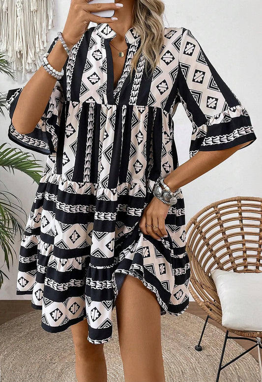 Black Geometric Dress