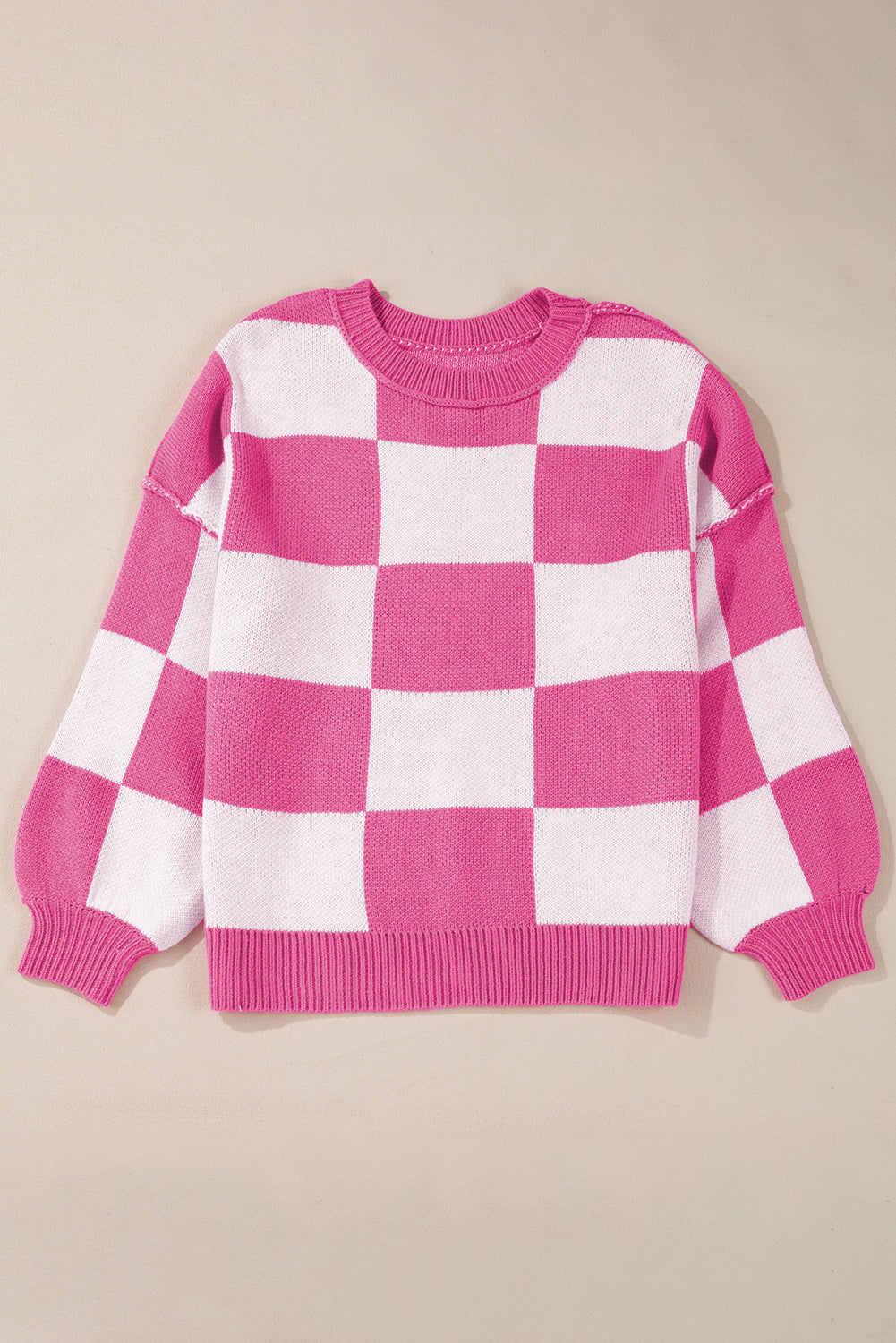 Rose Checkered Sweater