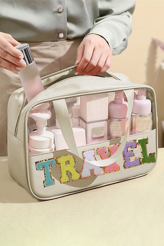 White Travel Makeup Bag