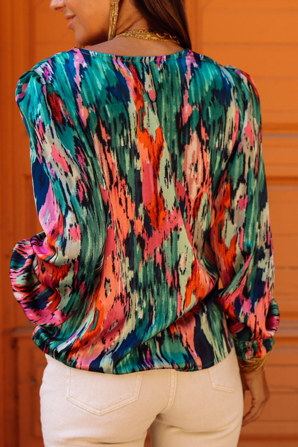 Multicolor Abstract Print Top