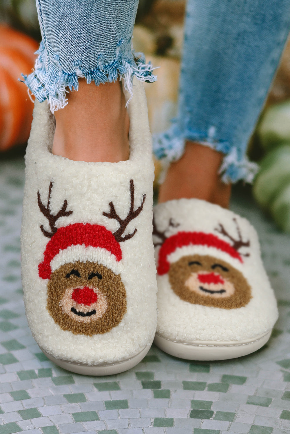 Reindeer Indoor Plush Slippers