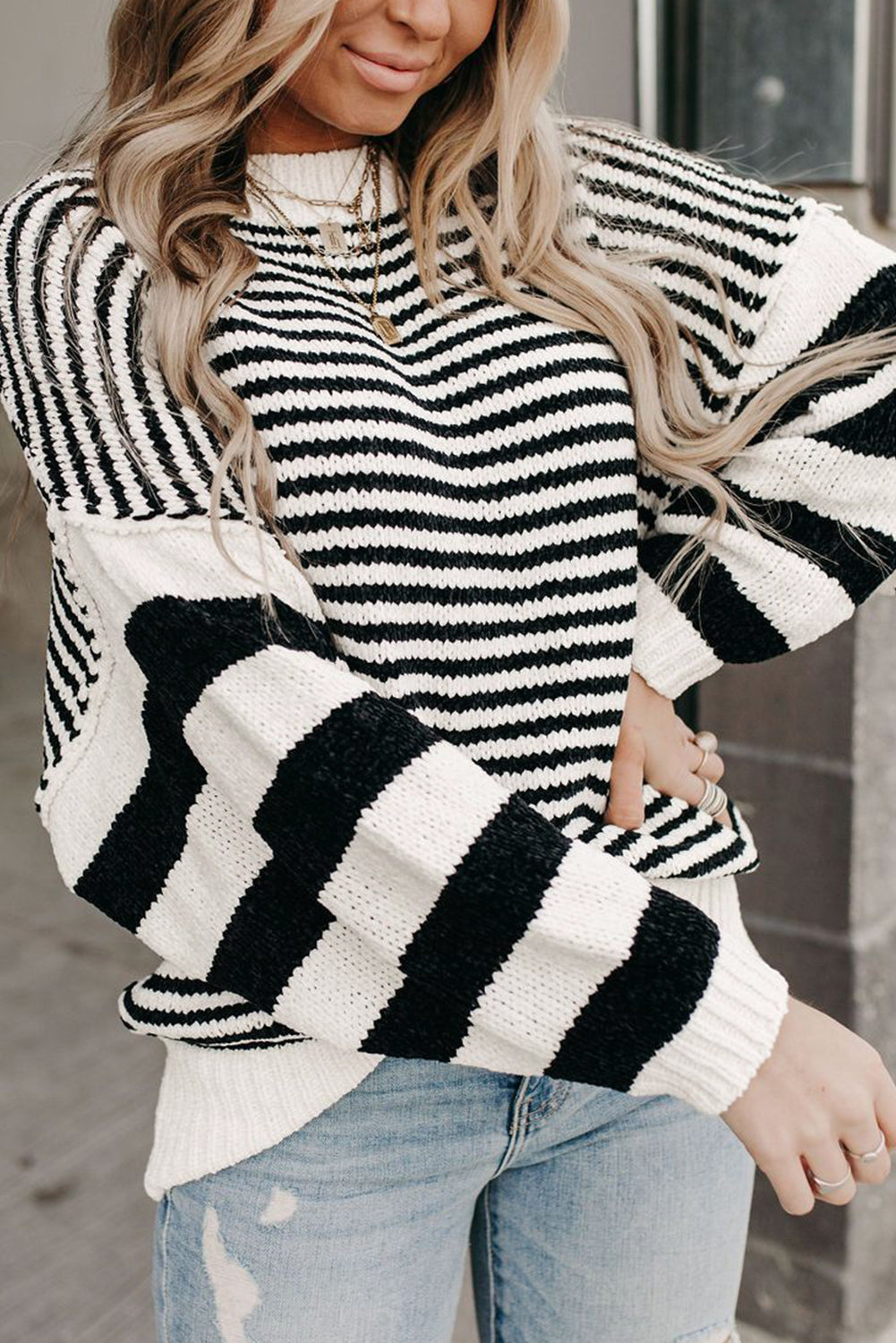 Black & White Striped Sweater