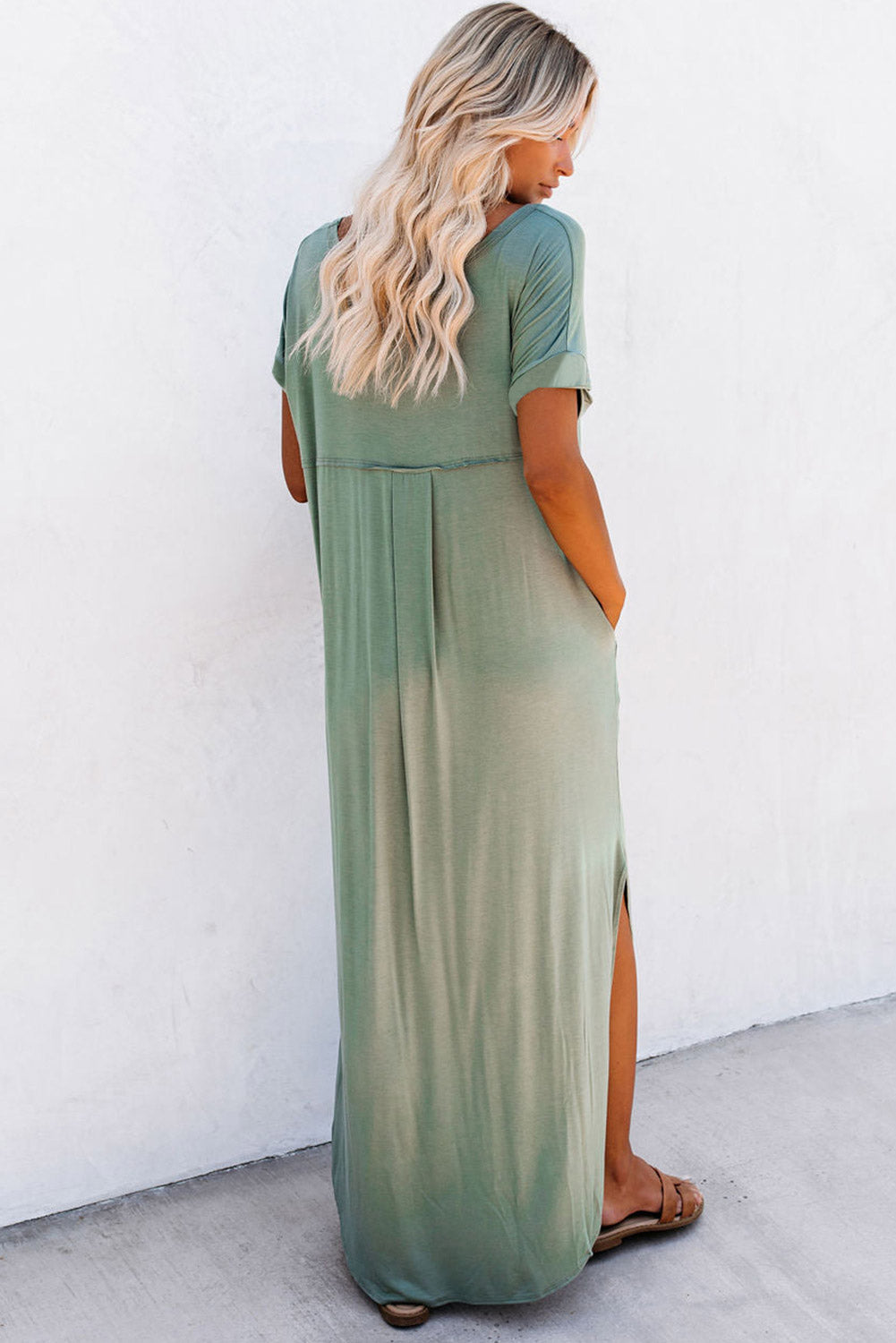 Mint Hidden Pocket Maxi T-shirt Dress