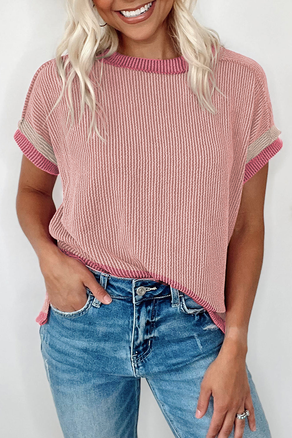 Light Pink Textured Top