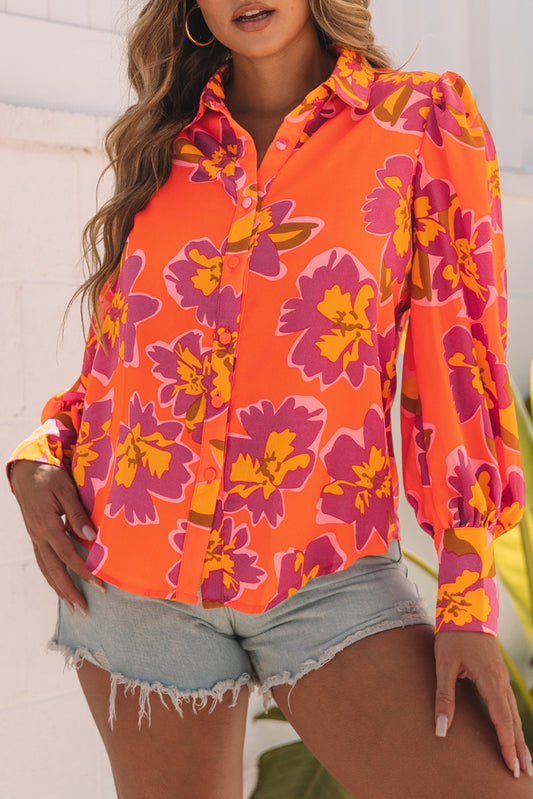 Orange Floral Top