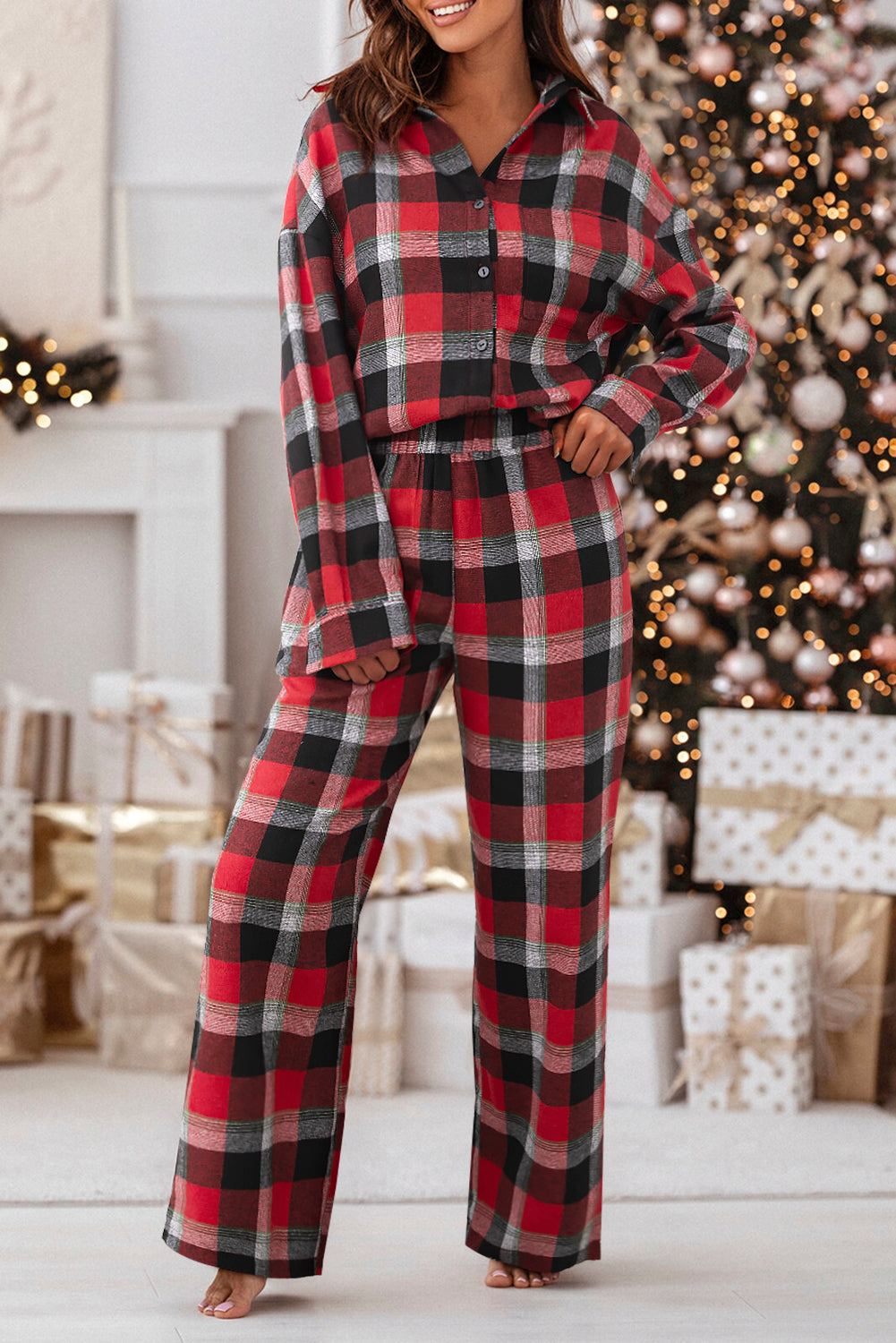 Red Christmas Checkered Pajamas