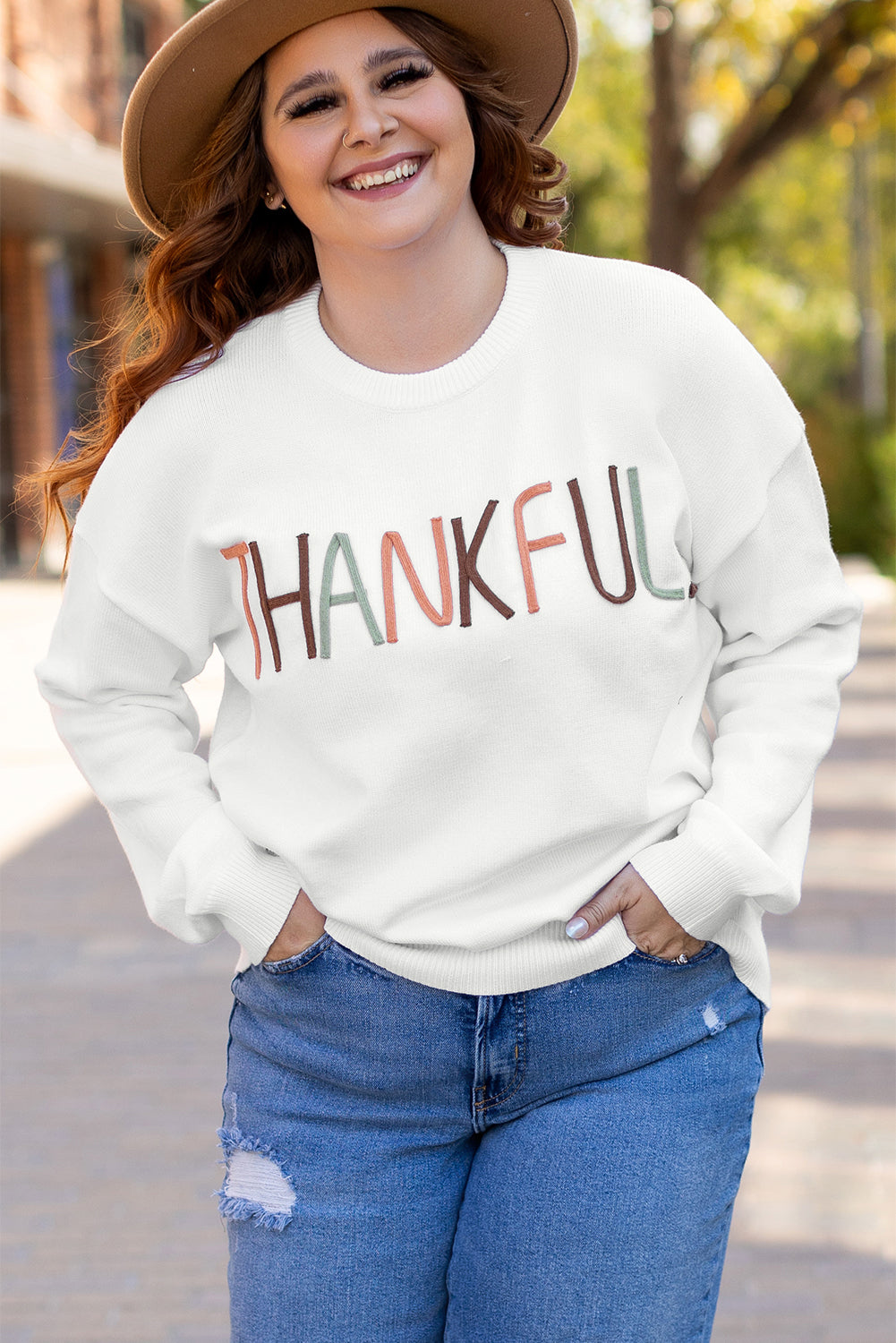 Thankful Ivory Plus Size Sweater