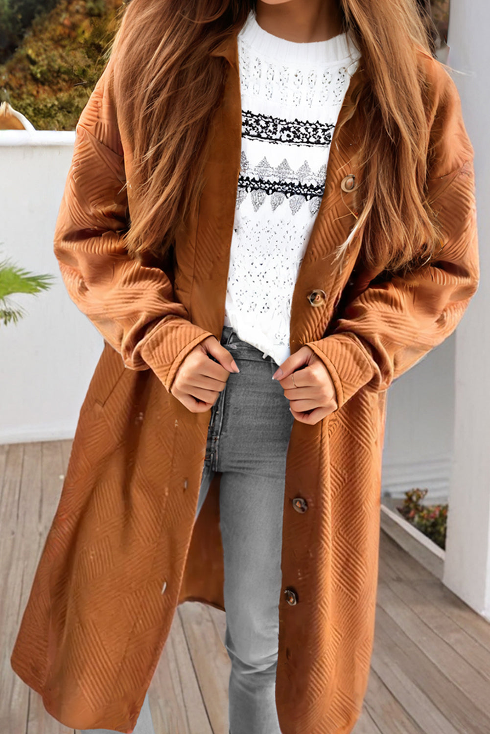 Gold Flame Duster Coat