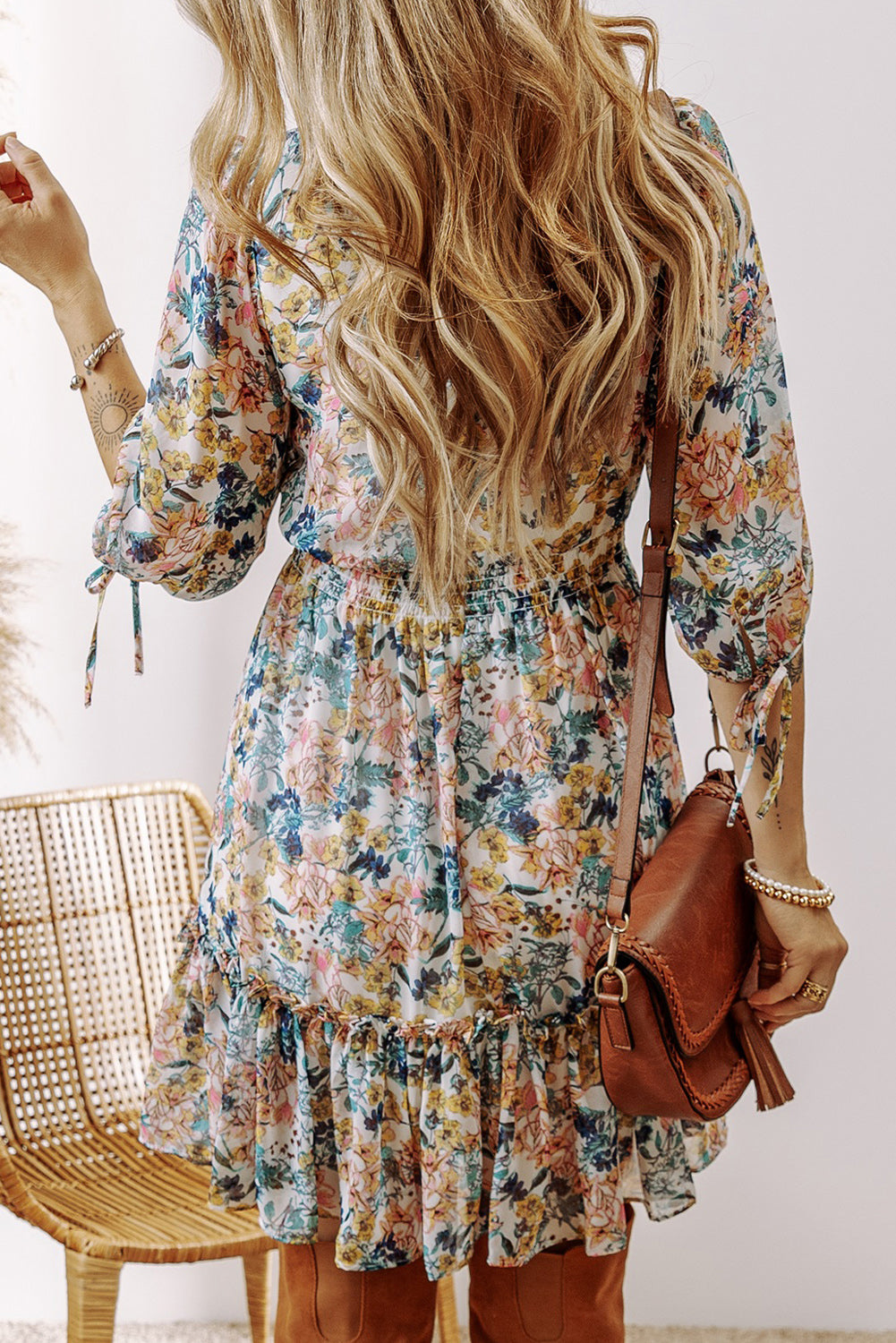 Sky Blue Floral Dress