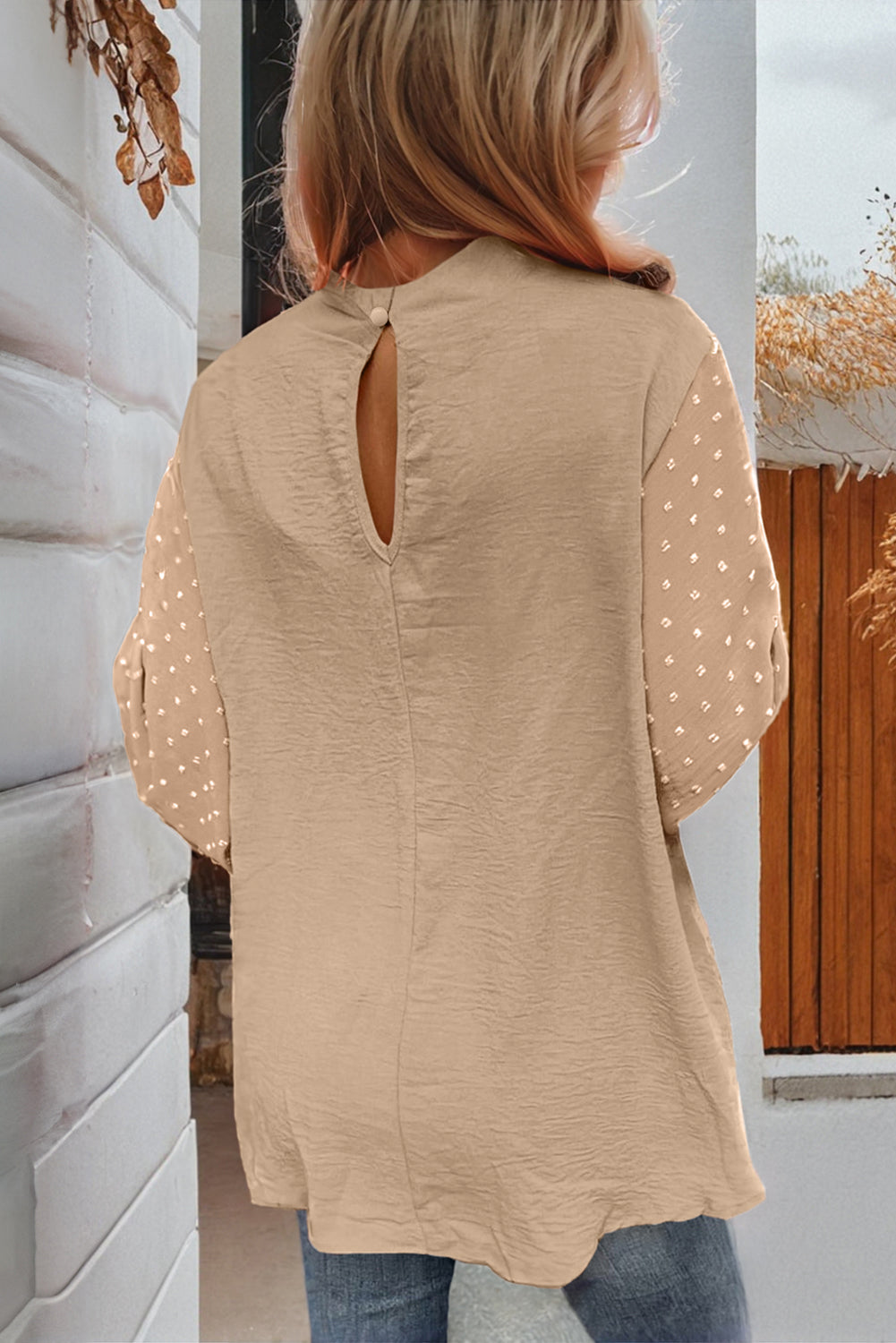 Swiss Dot Balloon Sleeve Top