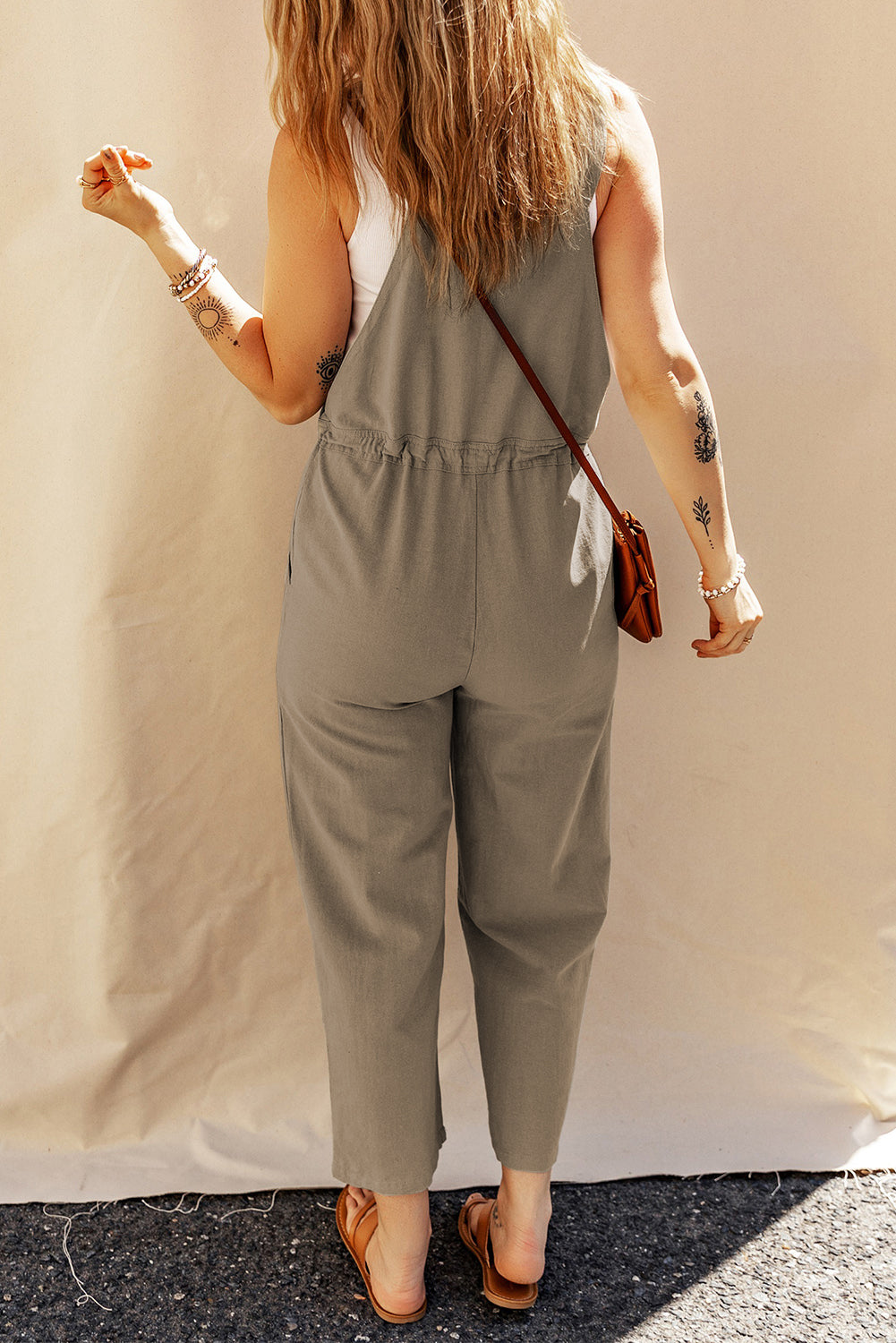 Sage Green Drawstring Overalls