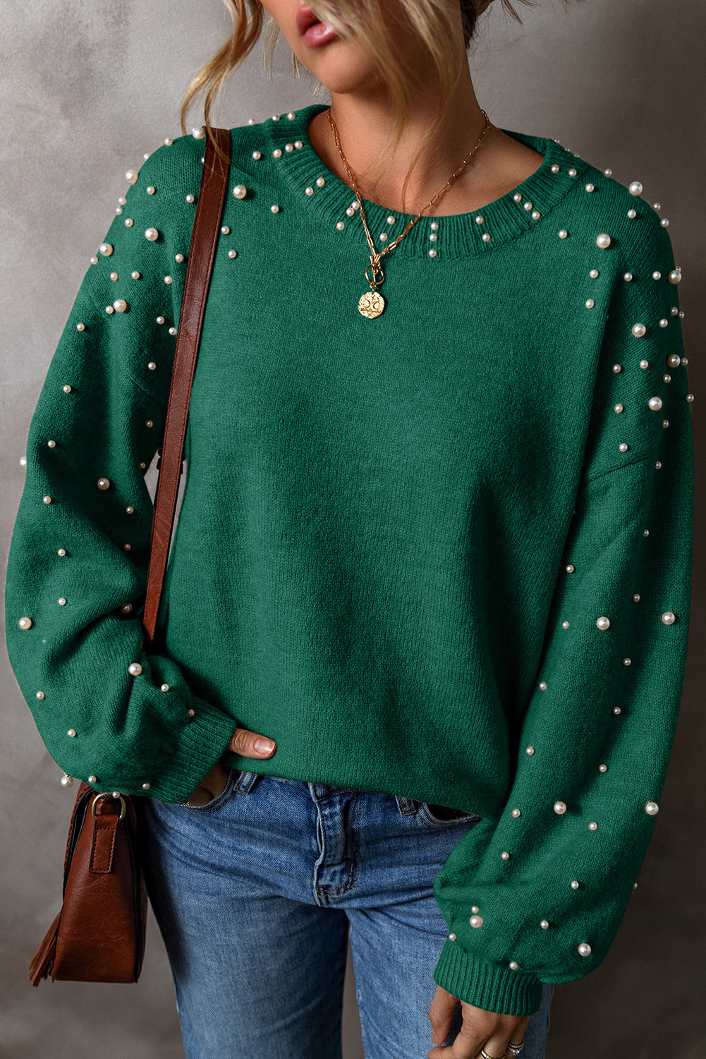 Evergreen Pearled Sweater