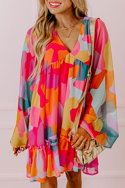 Colorful Abstract Babydoll Dress