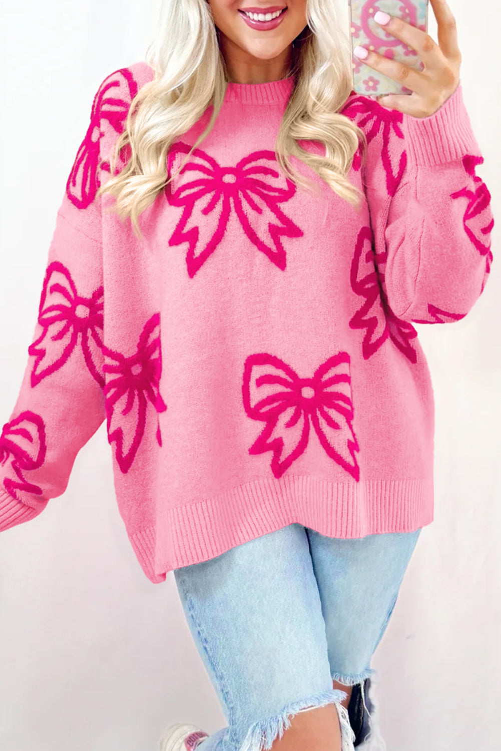 Pink Bow Sweater