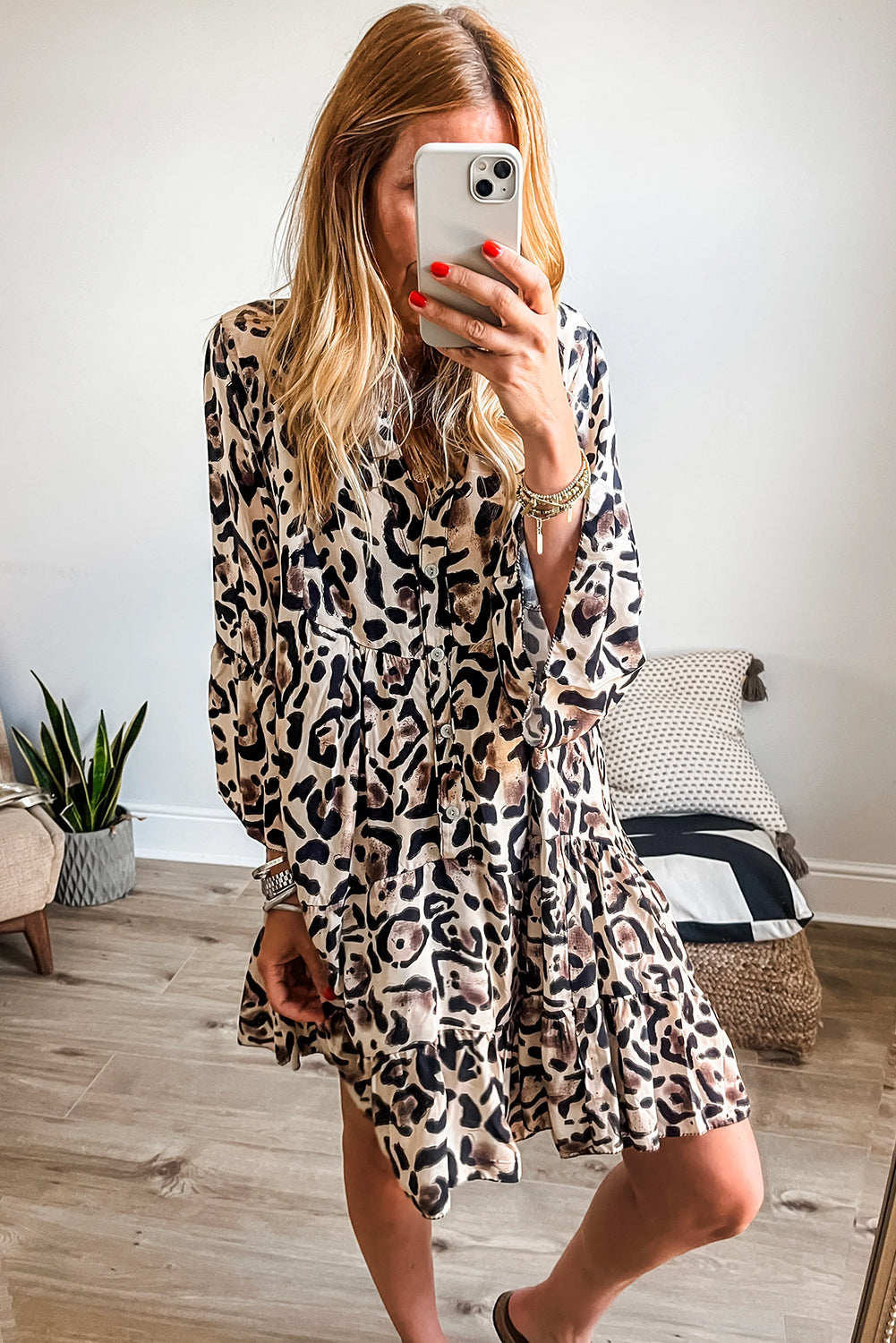 Black Leopard Print Dress