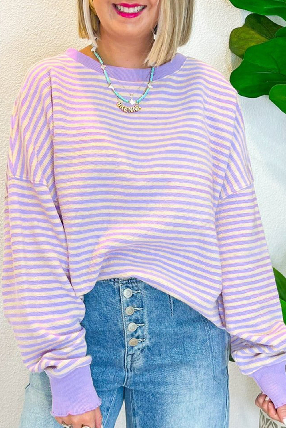 Purple Stripe Top