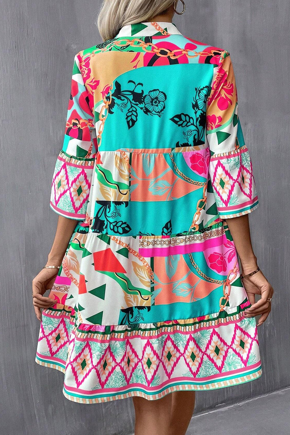 Multicolor Abstract Dress