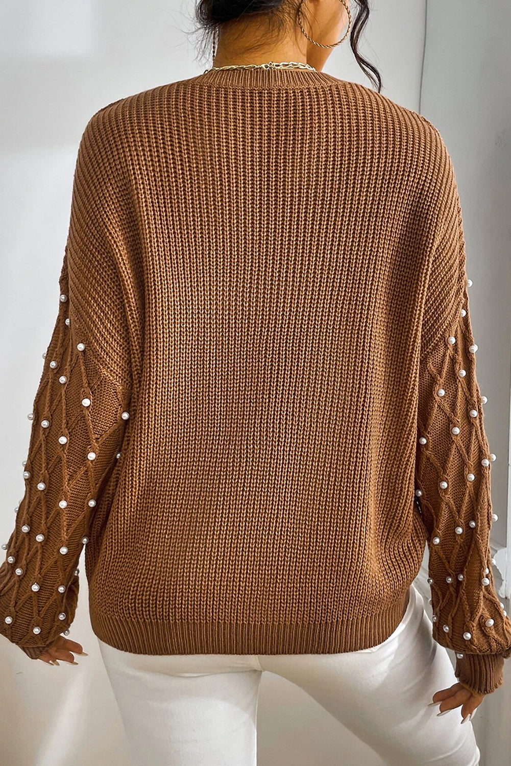 Chestnut Beaded Sweater