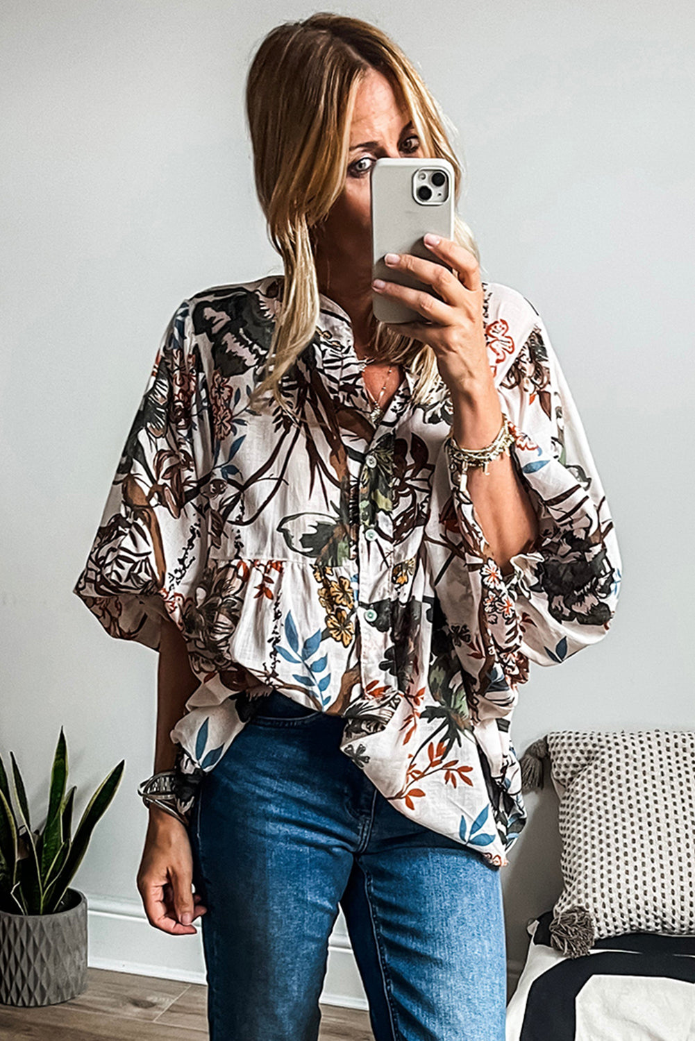 Floral Button Up Top