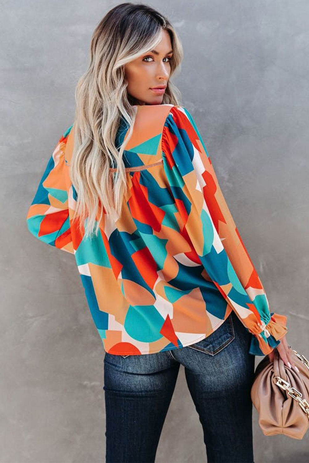 Multicolor Abstract Pattern Top