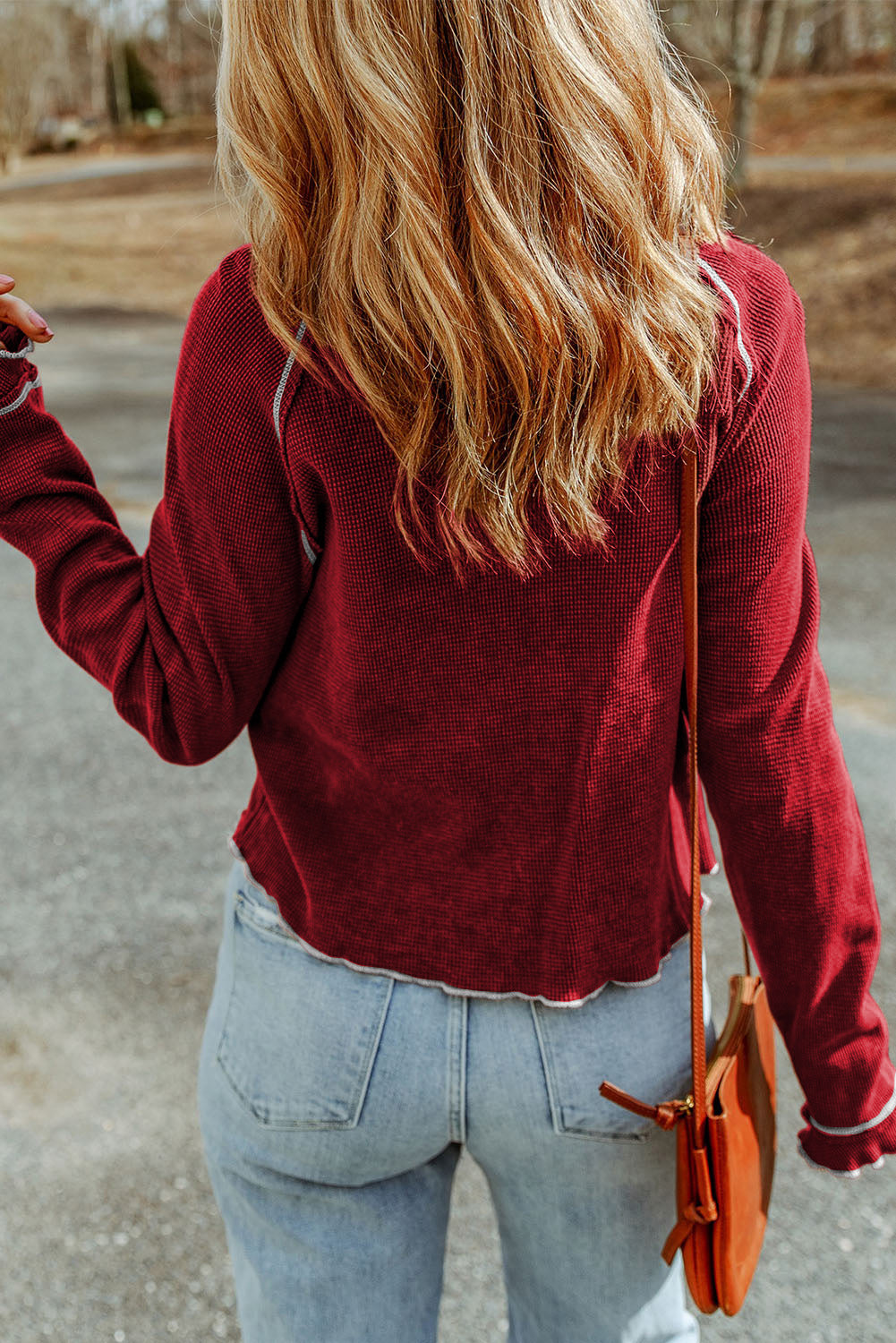 Red Textured Top