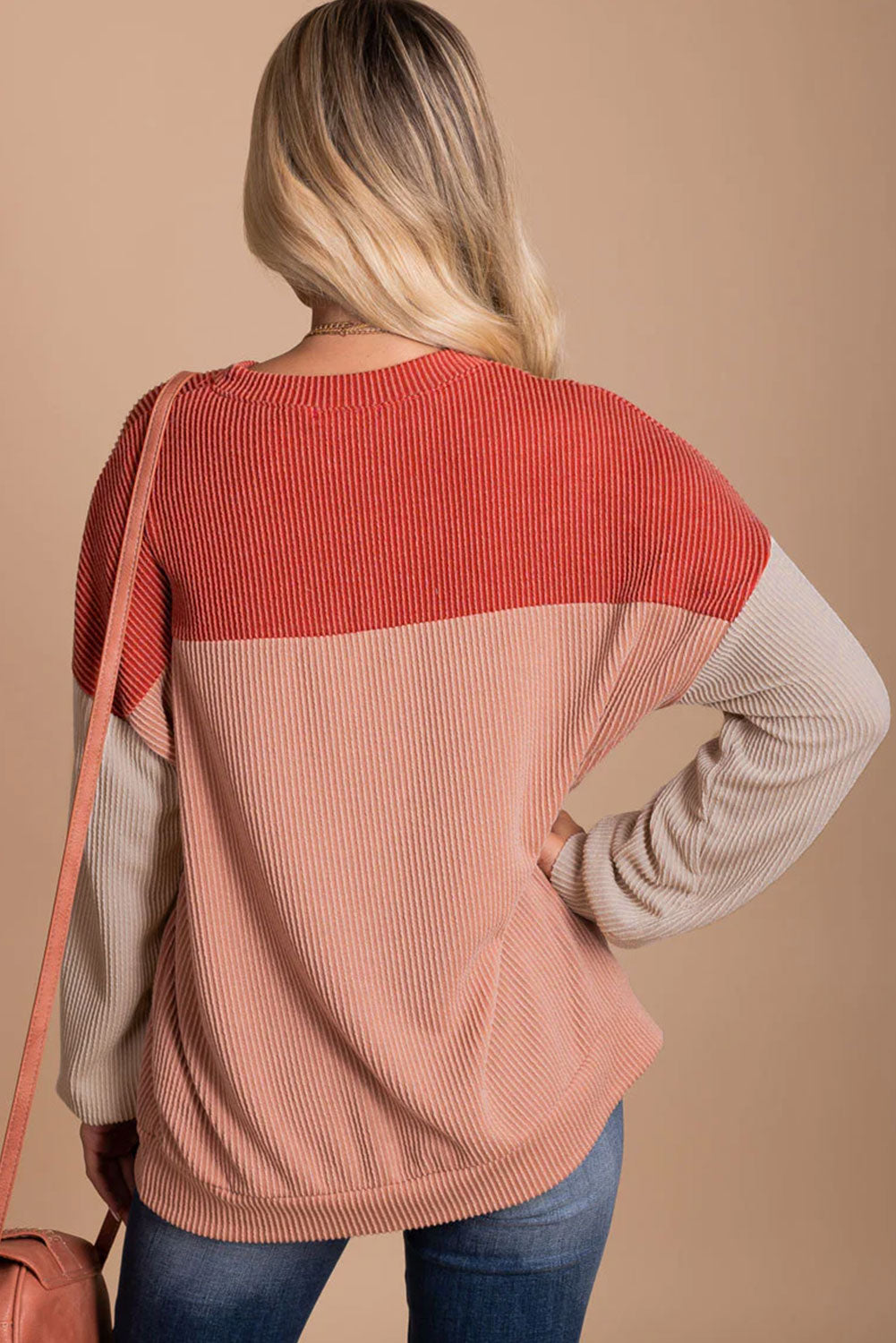 Fiery Red Colorblock Top