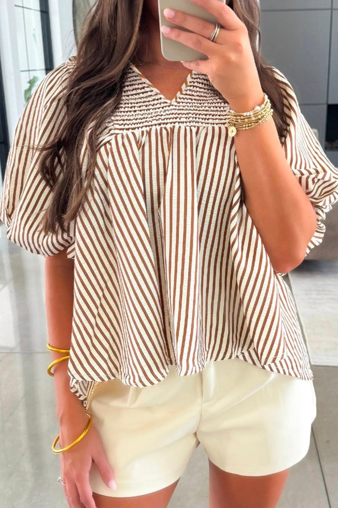 Brown Stripe Top
