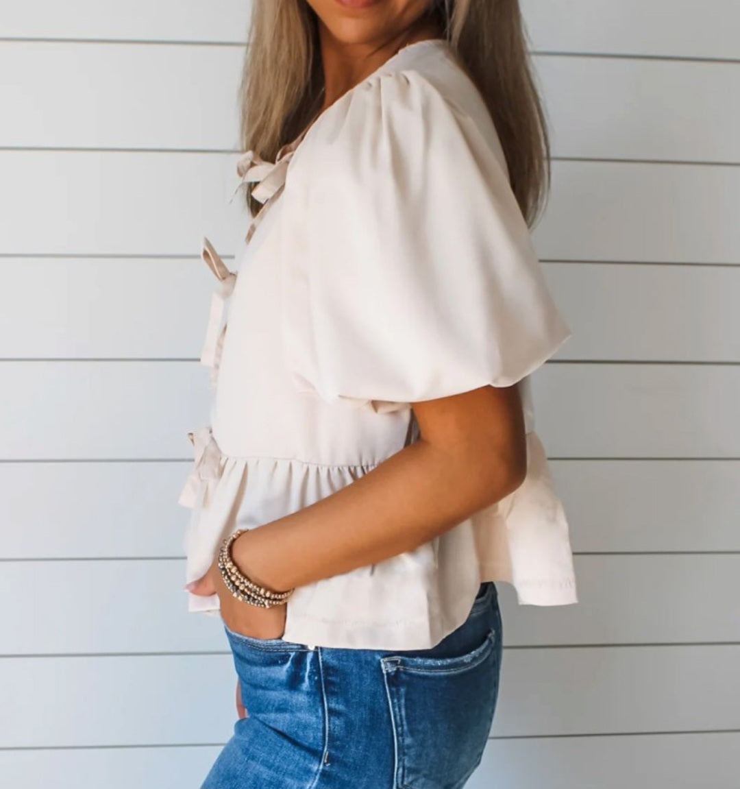Ivory Bow Top